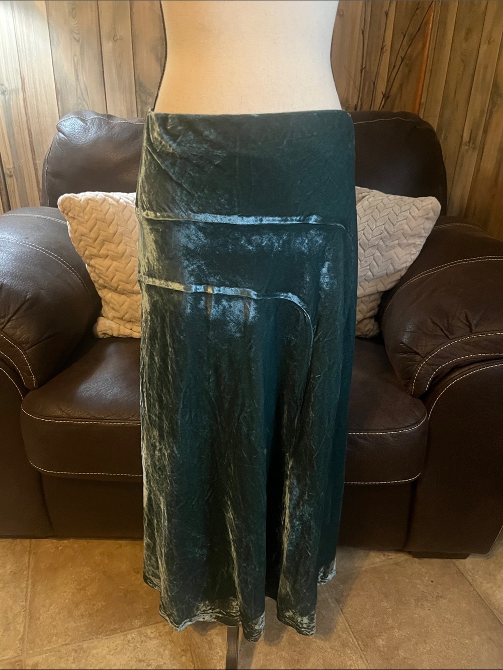 Meena Velour Slip Skirt Green from Fame Central Whimsigoth Fairycore Boho Grunge